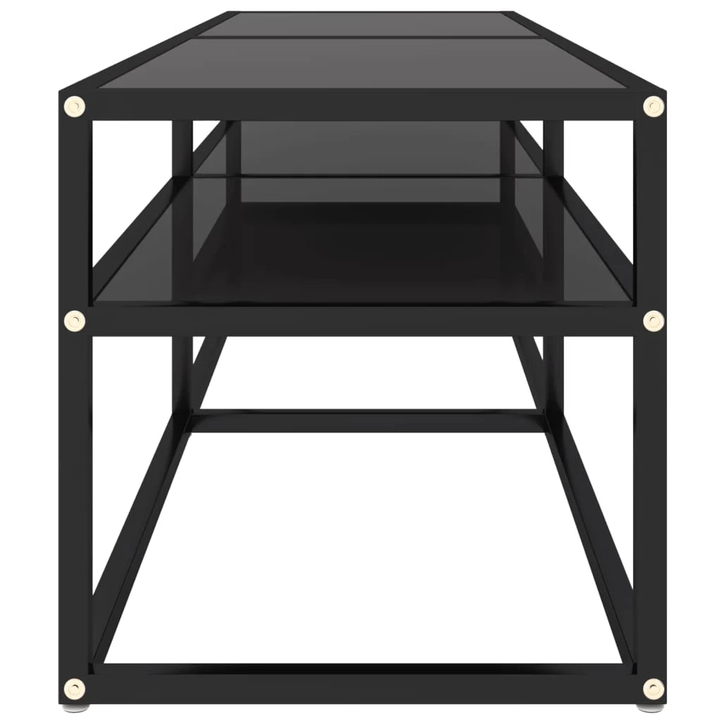 Mobile TV multimediale mensola TV credenza mobile TV sala da pranzo soggiorno camera da letto 140 x 40 x 40,5 cm vetro temperato nero 02_0025937
