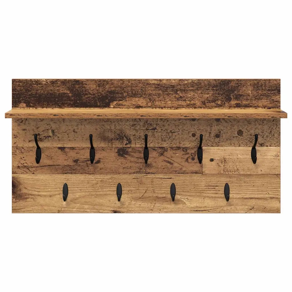 vidaXL Appendiabiti a muro Legno vecchio 80 x 40 x 12 cm