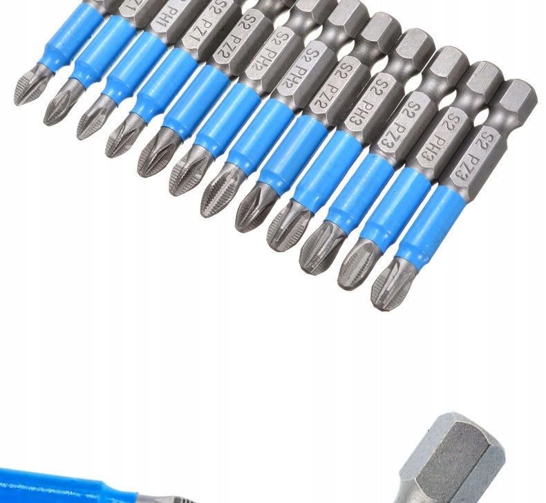 Set di Bit Torx con Fascia Blu – 12 Pezzi | Acciaio Inossidabile, Attacco Magnetico 1/4"