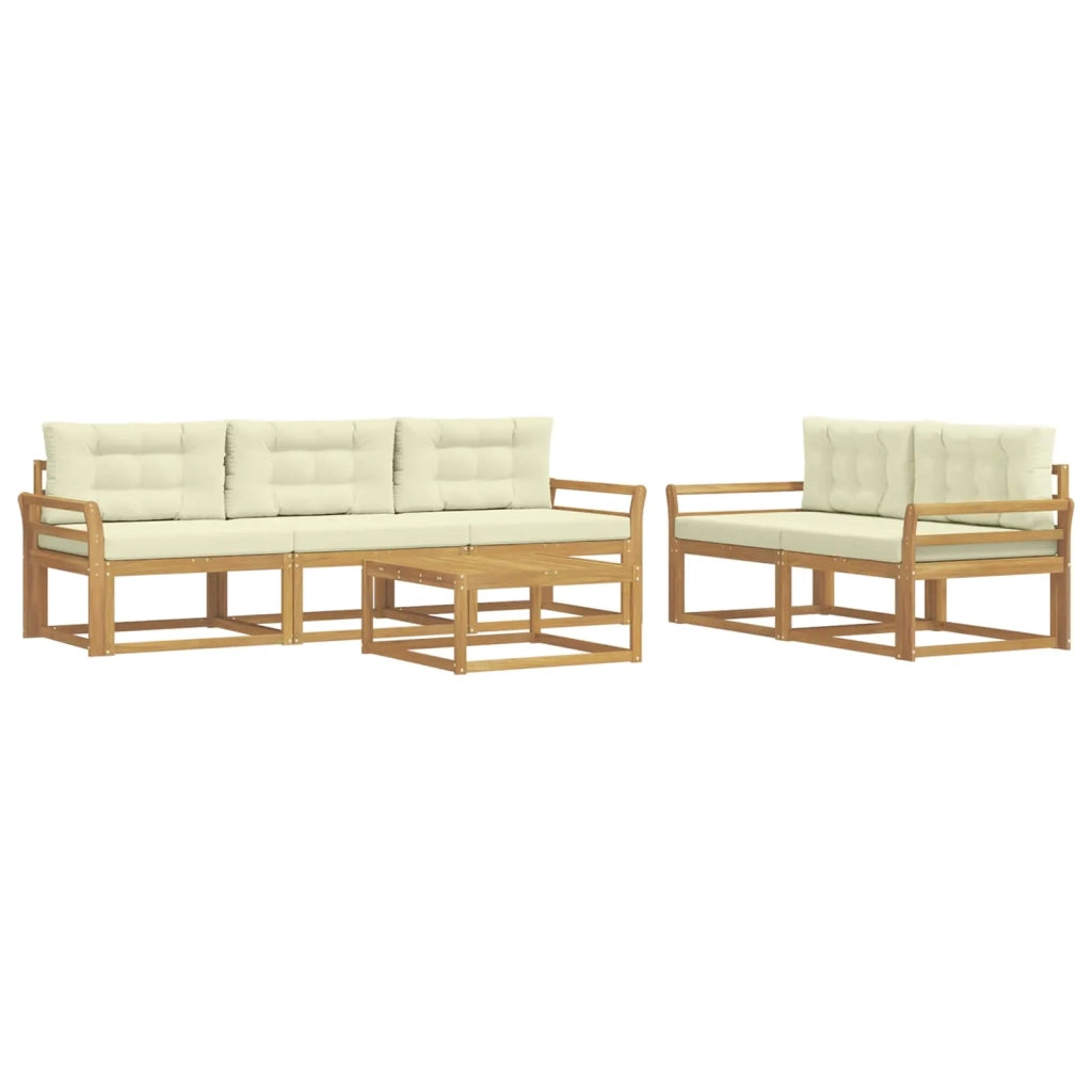 Set di divani da esterno con cuscino 6 pcs Bianco e Crema 3386059