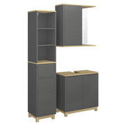 Vicco Set di mobili da bagno Antracite/quercia 3 parti, con colonna