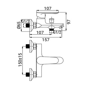 Miscelatore Vasca Serie Remi Senza Dotazione Cromato