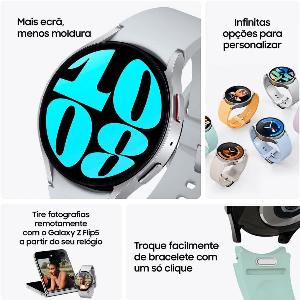 Samsung Galaxy Watch6 44mm, Smartwatch Analisi del Sonno, Monitoraggio Benessere, Batteria a lunga durata, Bluetooth, Ghiera Touch in Alluminio, Graphite (Ricondizionato)