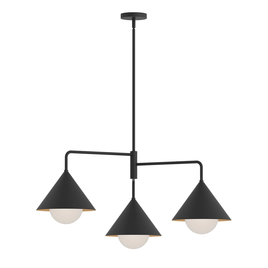 Lampada sospensione Japandi 3 luci nera REMYCK Alora