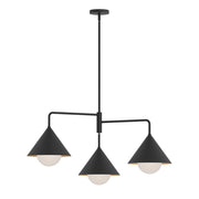Lampada sospensione Japandi 3 luci nera REMYCK Alora
