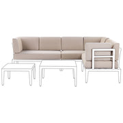Set di copricuscini da giardino da seduta beige cuscini da esterno
