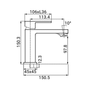 Miscelatore Lavabo Serie Rubik Cromato