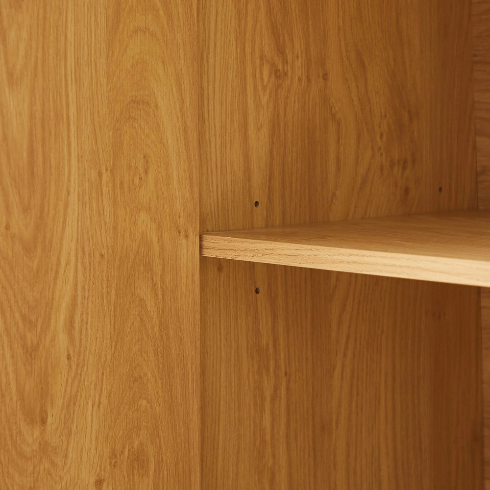 Credenza TV con Vetrina Curva ¨C MINIMAL ¨C Legno Naturale, 169x40x80 cm
