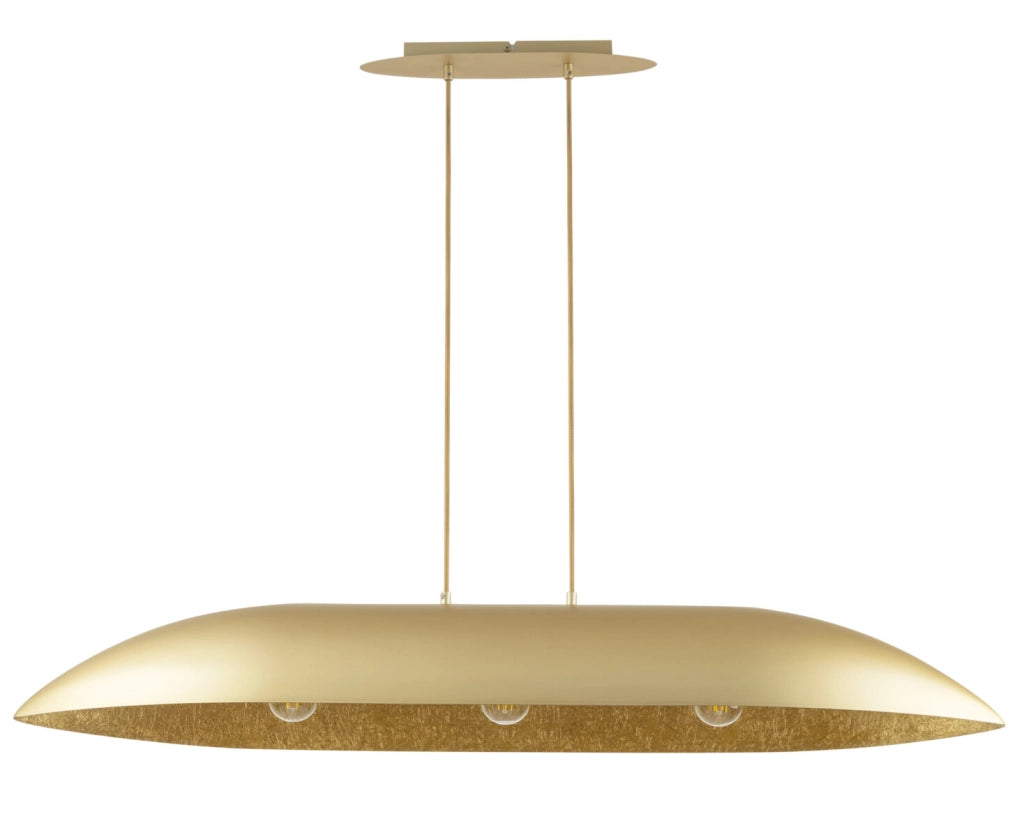 Lampada sospensione Gondola oro ovale allungata 3xE27 Sigma