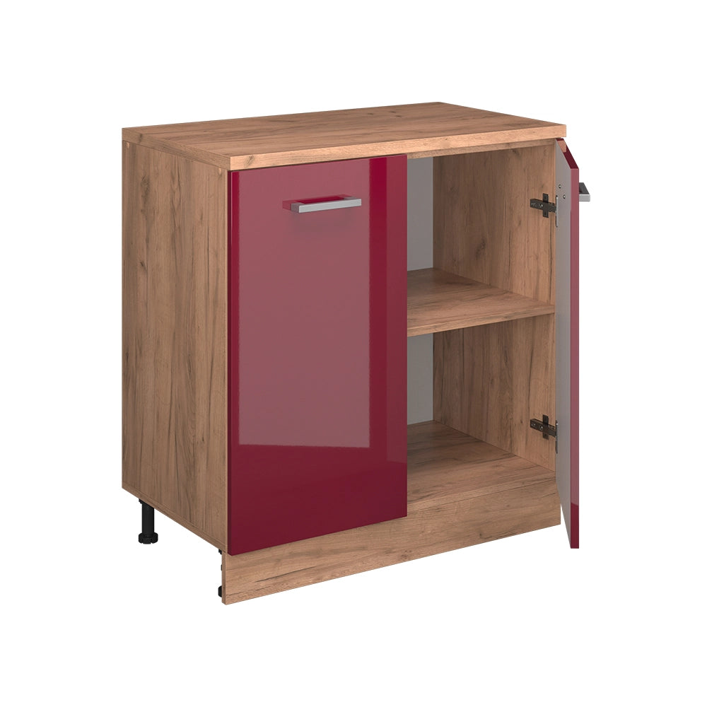 Mobile per mansarda Rion Rosso lucido/Rovere dorato 80 x 83.8 cm senza inclinazione con 2 ante Vicco