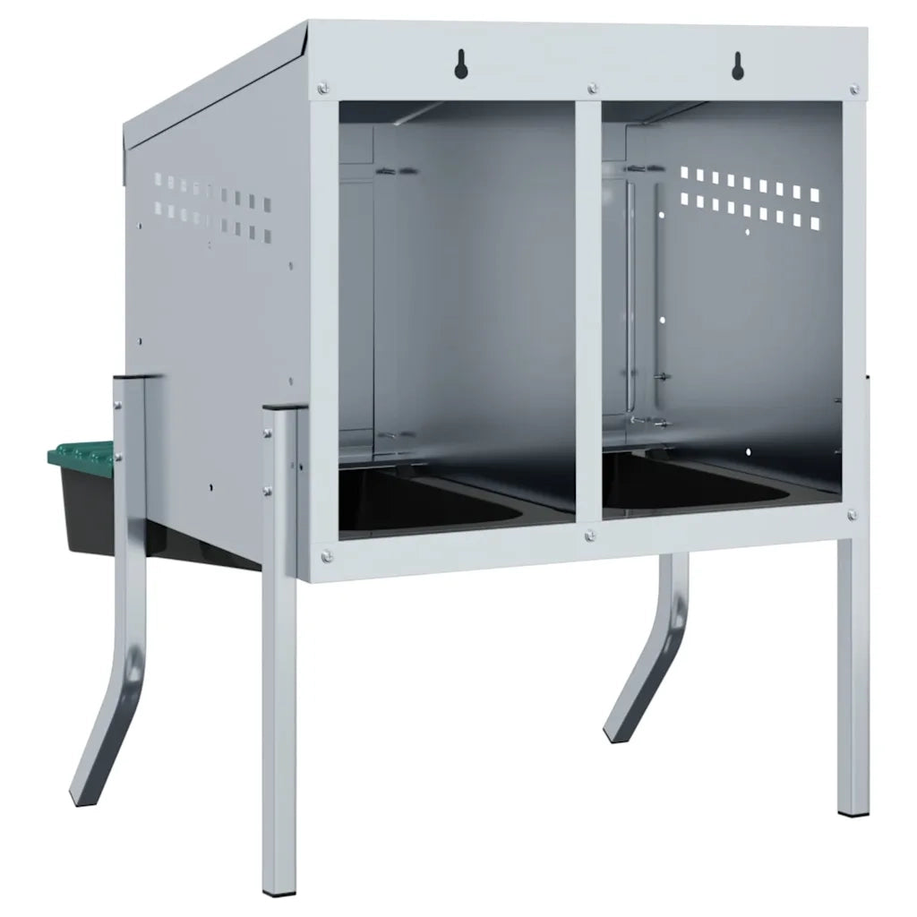 Nido per Galline 2 Scomparti con Gambe in Acciaio Zincato CFW4750644