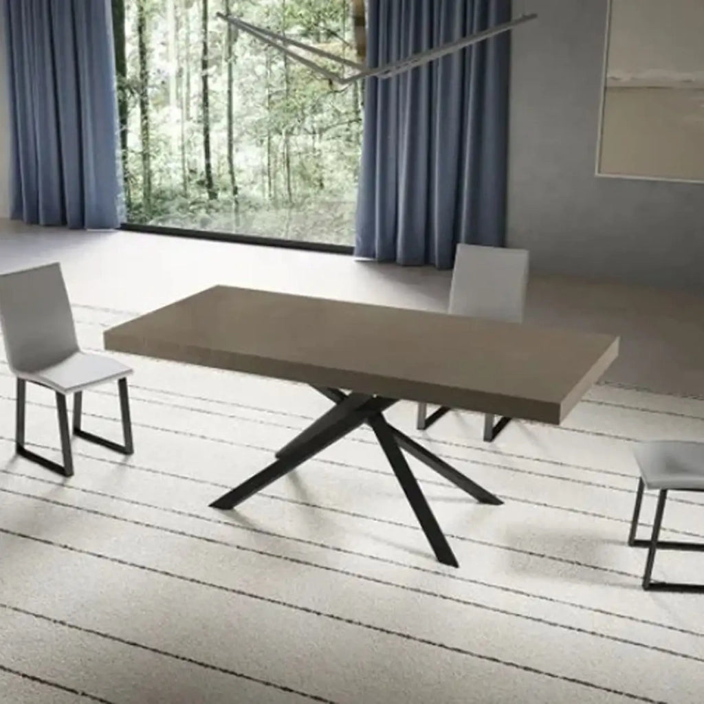Tavolo allungabile 200/460x90 cm Niket tortora gambe antracite