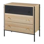 Cassettiera pratico mobile contenitore per ingresso soggiorno camera da letto 80 x 80 x 40 cm effetto rovere nero 03_0009314