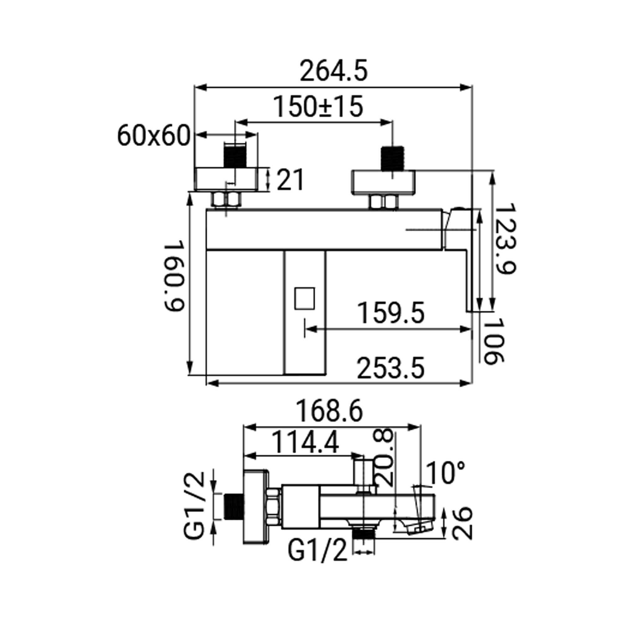 Miscelatore Vasca Serie Rubik Cromato