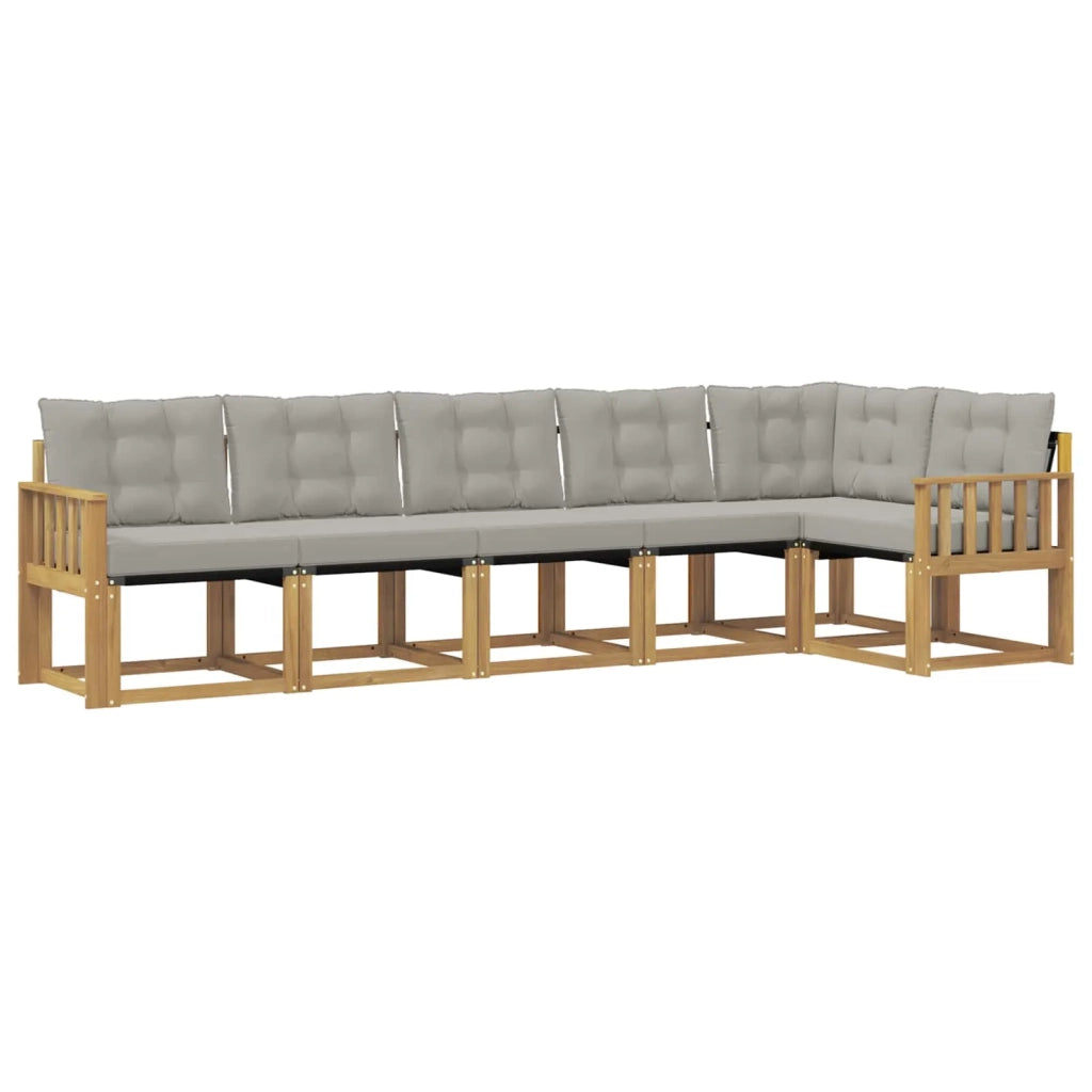 Set di divani da esterno 6 pz Bianco e Grigio Chiaro 3389521