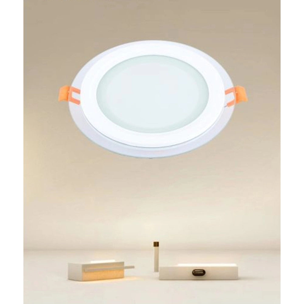 Trade Shop - Pannello Led Incasso Luce 3000k-6500k 12w Tondo Am-cr-12 Con Bordo Traparente 00649 -