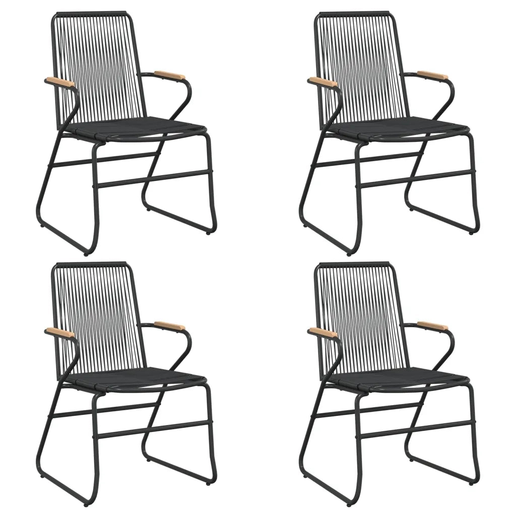 Set da Pranzo da Giardino 5 pz Nero in Rattan PVC 3099217