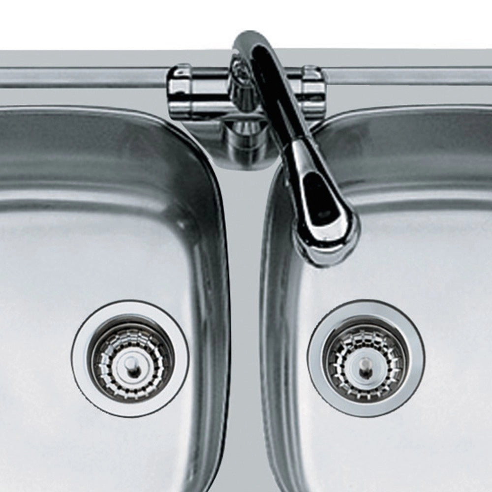 Lavello inox a 2 vasche 79x50