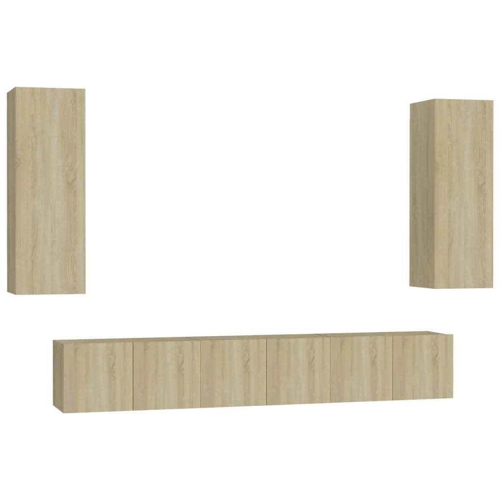 Set di Mobili TV 5 pz-Set di 5 Credenza per TV Rovere Sonoma in Legno Multistrato 392868