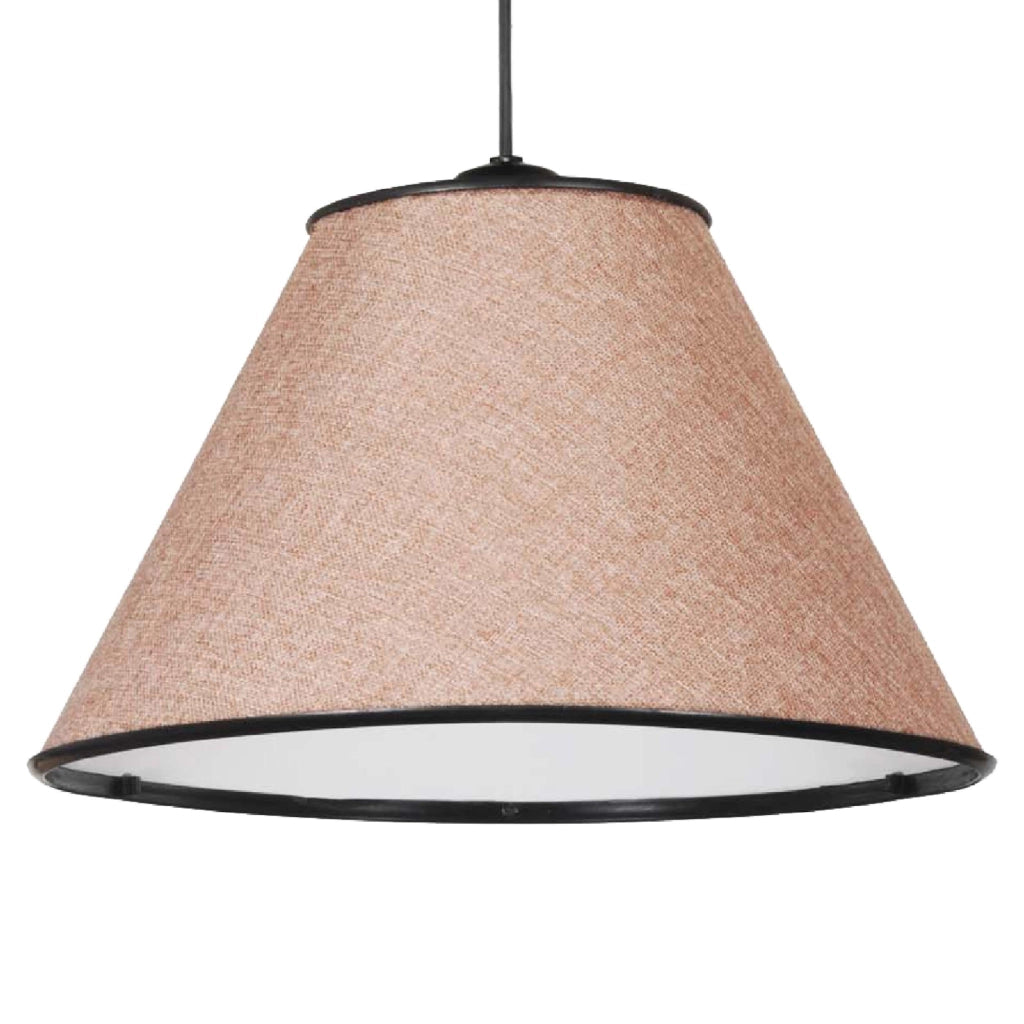 Lampada a Sospensione 'Clitheroe' con 1 Fonte Luce Lampadario Pendente con Paralume Conico Troncato - Rosa / Beige -