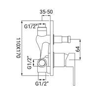 Miscelatore Incasso Doccia con Deviatore Serie Rubik Cromato