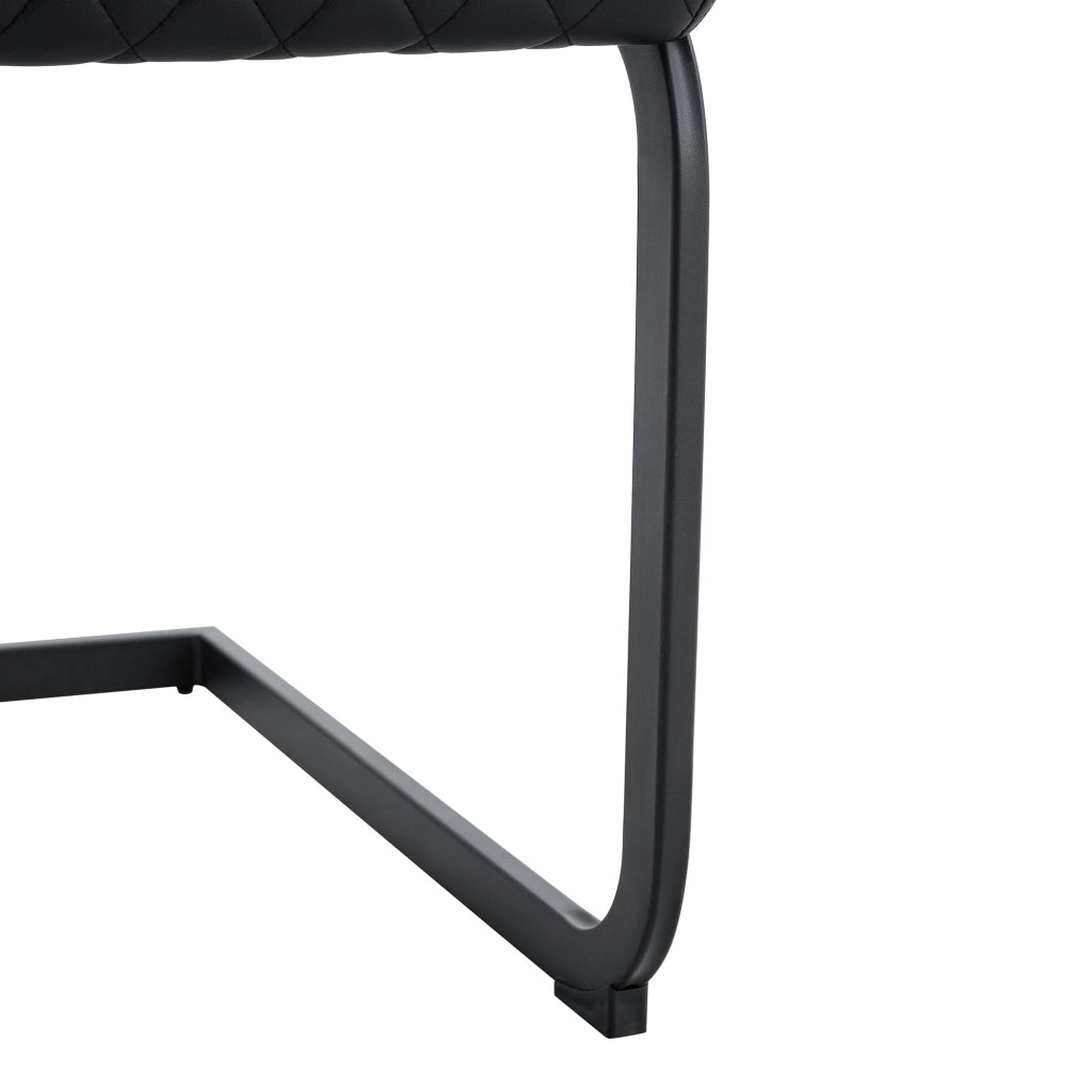 SEDIA DA PRANZO 2 PEZZI Schienale alto 100 cm Nero PU e metallo