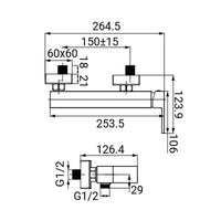 Miscelatore Esterno Doccia Serie Rubik Cromato