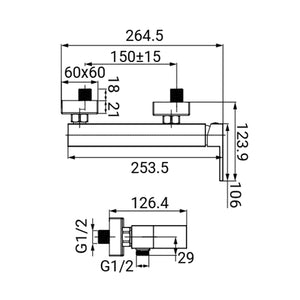 Miscelatore Esterno Doccia Serie Rubik Cromato