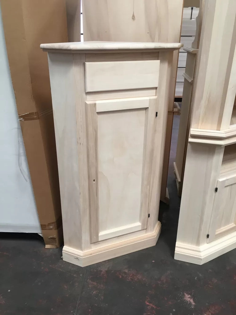 Angolare in legno classico 1 porta 1 cassetto grezzo l.54 x 54 h.130 (5010) - Mobili 2G
