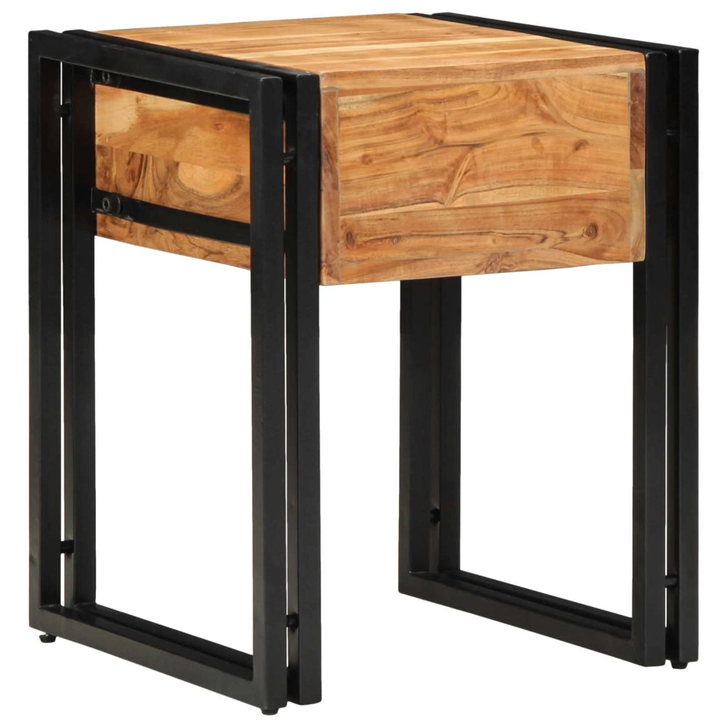 Tavolino con cassetto 40 x 40 x 50 cm Legno di Acacia Massello 4016714
