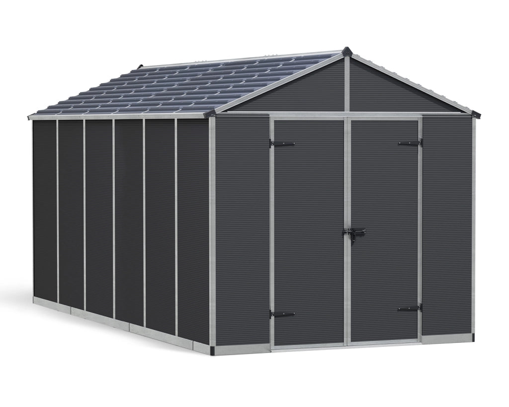 Casetta Da Giardino in Policarbonato Ultra Resistente Rubicon  452X237X235 cm Grigio Scuro