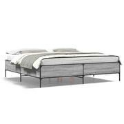 Letto matrimoniale | Letto per adulti | Giroletto Grigio Sonoma 180x200 cm in Legno Multistrato Metallo