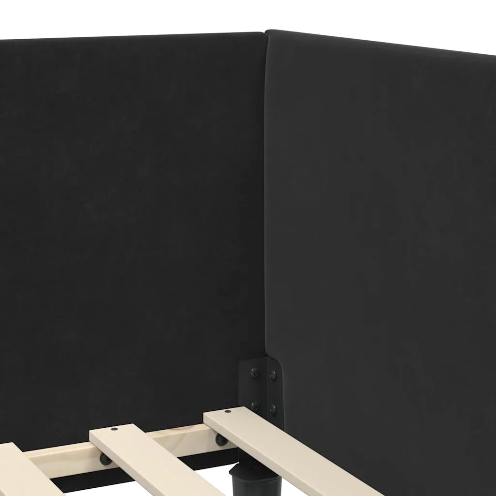Cornice del letto ad angolo Nero 90 cm x 190 cm Velluto 42016221