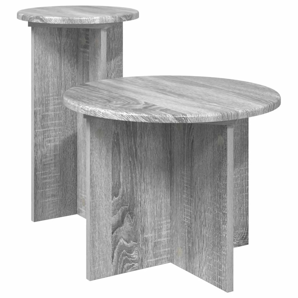 Set tavolini 2 pcs Grigio Sonoma Legno ingegnerizzato 8001034