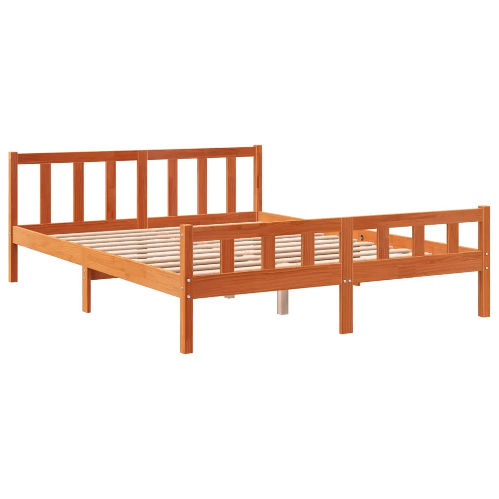 Giroletto con Testiera Marrone Cera 150x200 cm Massello Pinocod mxl 111132