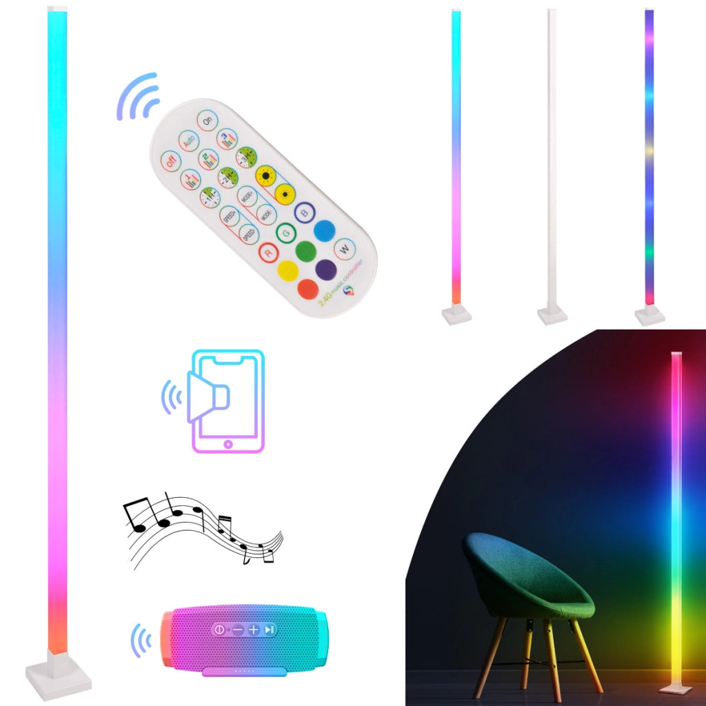 Lampada terra LED RGB musicale con telecomando Polux