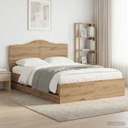 Bed Frame with Storage and Headboard Artisan Oak 160 x 200 cm 3445812