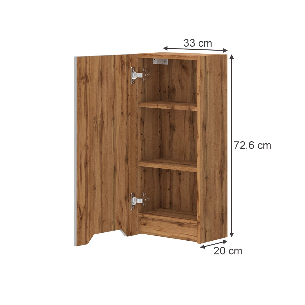 Vicco mobile bagno Rovere/grigio a righe 20 x 72.6 cm