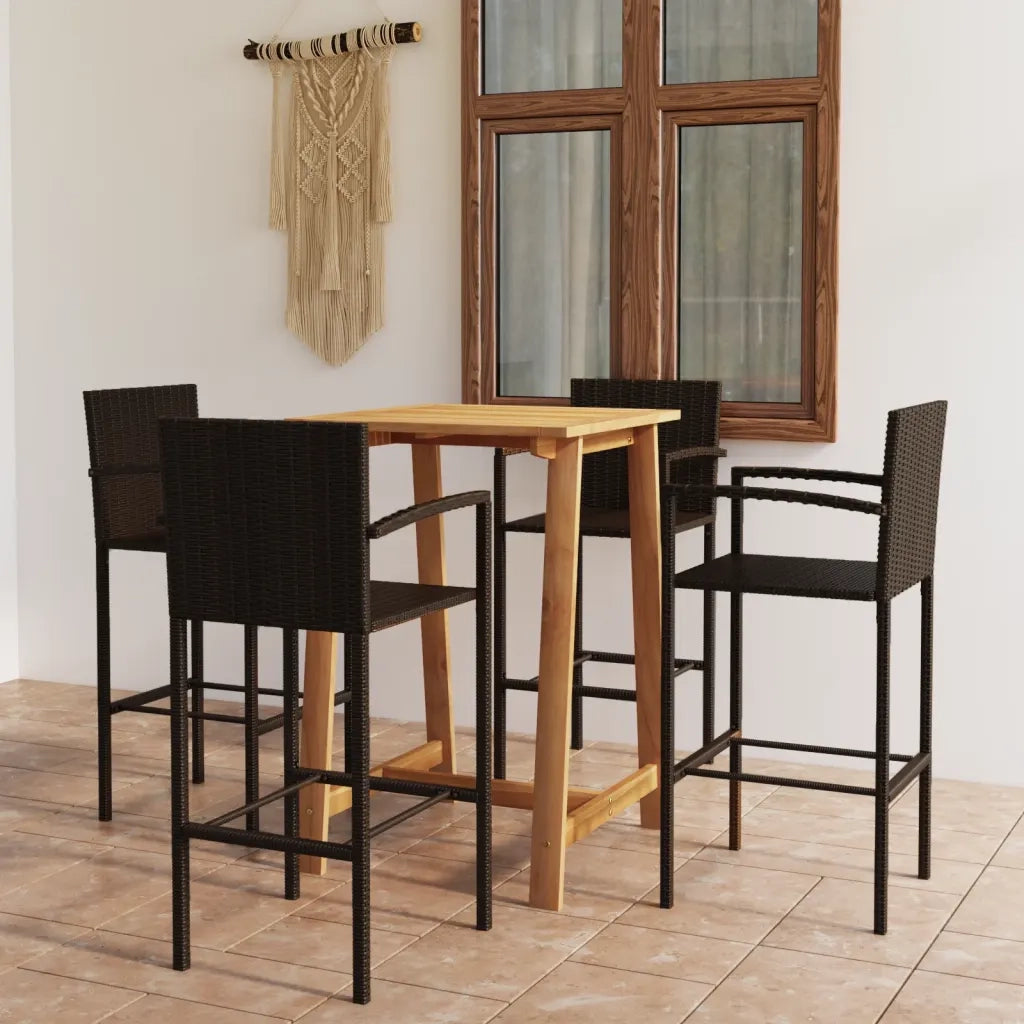 Set Bar da Giardino 5 pz Marrone 3067955