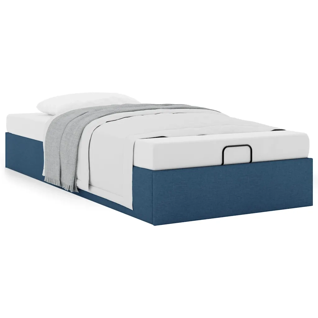 Struttura Letto Pouf senza Materasso Blu 90x190 cm in Tessuto 3310846