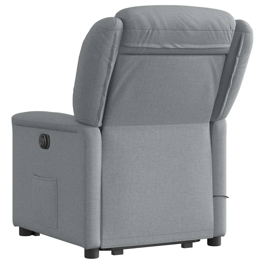 Poltrona Alzapersona Massaggi Elettrica Grigio Chiaro Tessuto 3303224