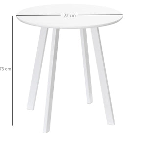 Tavolo da pranzo rotondo ?72x75 cm con piano lucido; gambe in metallo; MDF bianco