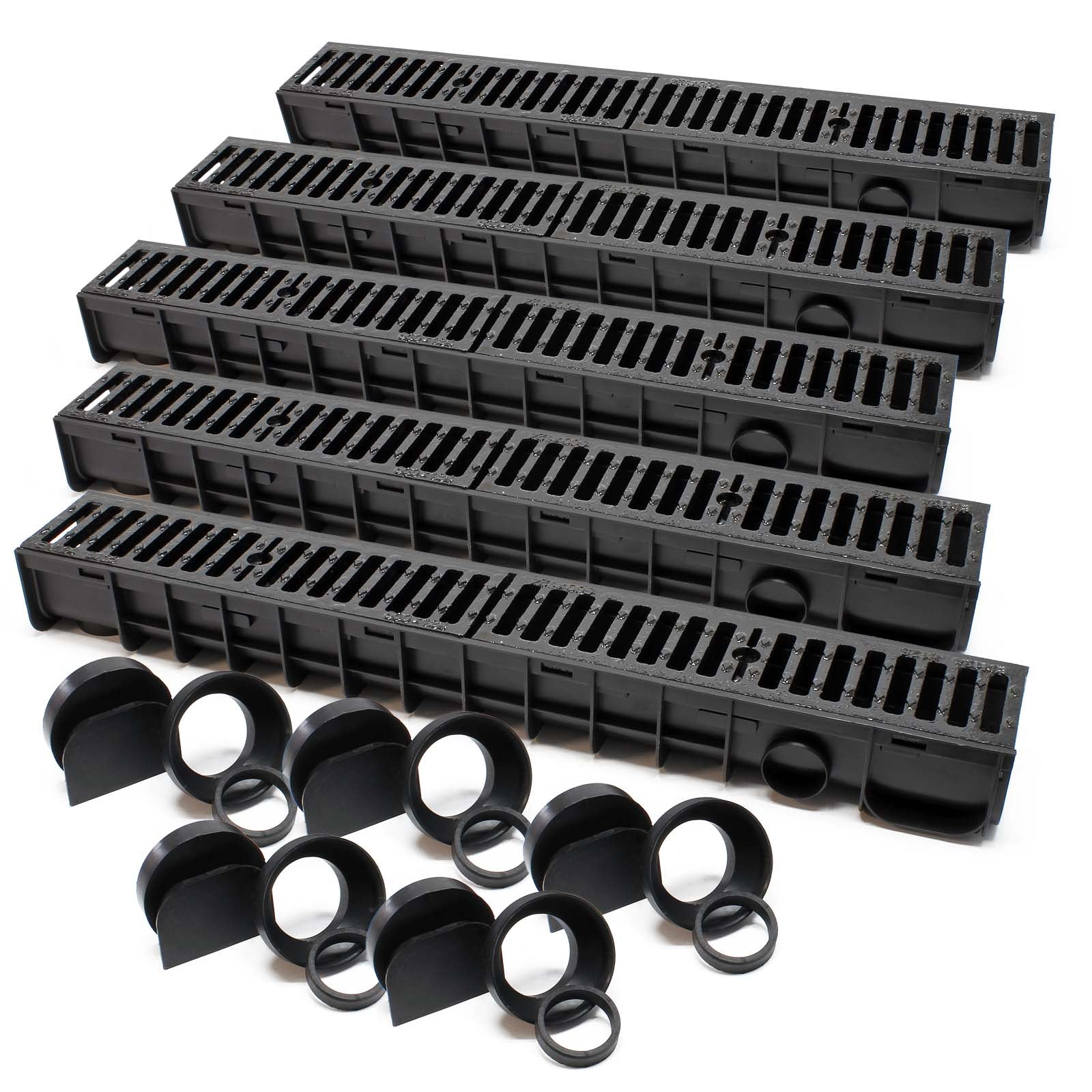 Canale di scolo 5x1m con griglia per scarico acqua 12,5t Canaletta di drenaggio