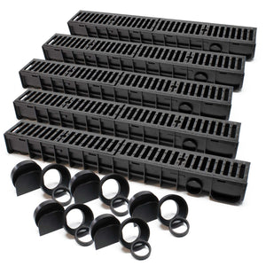 Canale di scolo 5x1m con griglia per scarico acqua 12,5t Canaletta di drenaggio