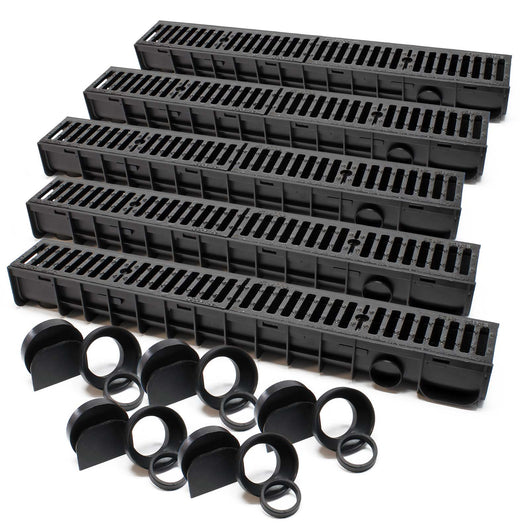 Canale di scolo 5x1m con griglia per scarico acqua 12,5t Canaletta di drenaggio