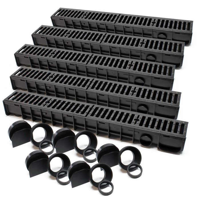 Canale di scolo 5x1m con griglia per scarico acqua 12,5t Canaletta di drenaggio