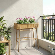 Vaso da Giardino con Supporto Naturale 100 x 38 x 114 cm Bambù 42028231