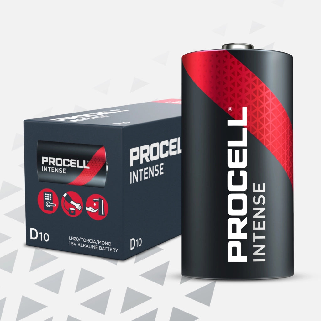 Batterie Alcaline Procell Intense D LR20 Professionali Confezione da 10 Pz Alta Durata