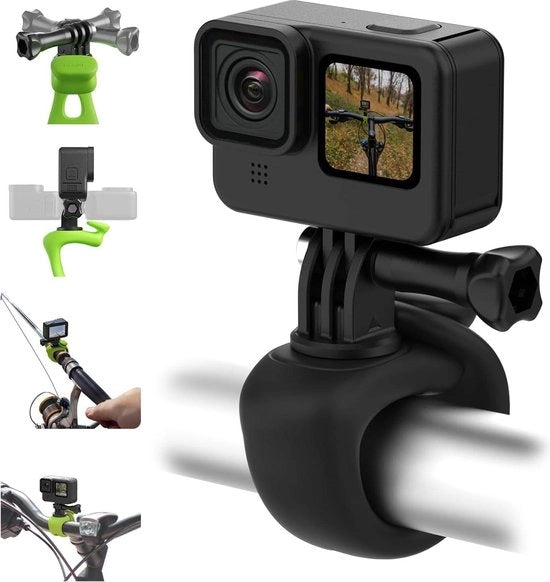Montante Flessibile per Telecamera da 360 Gradi per Manubrio di Bicicletta - Barra di Guida di Motocicletta - Barra di Rollbar - Stelo per Sci - Montante per Telecamera da Azione - GoPro Max Hero 12 - Insta360 X3 DJI Action 3 - Osmo Pocket