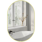 Specchio da Bagno Ovale con Cornice Alluminio ¨C zephmum ¨C Dorato 60x90 cm